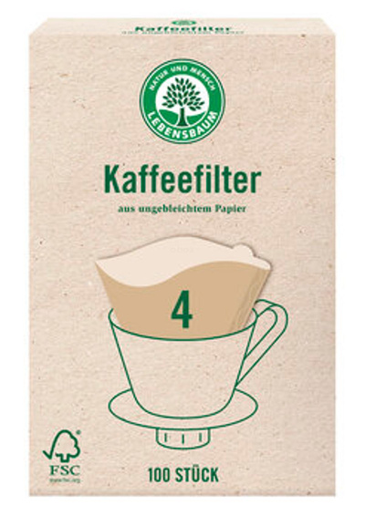 Produktfoto zu Papier-Kaffeefilter Größe 4, 100 Stück