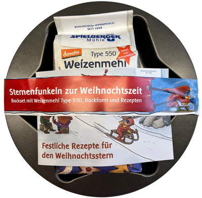 Produktfoto zu Sternenfunkeln-Backset - Weizenmehl 550, 1 kg und Backform