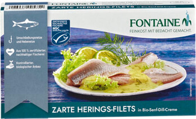 Produktfoto zu Heringfilets in Senf-Dill-Creme, 200 g
