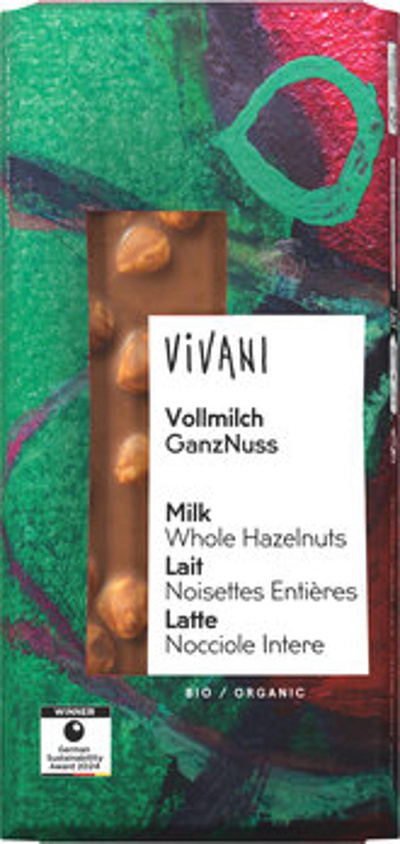 Produktfoto zu Vollmilch ganze Nüsse, 100 g