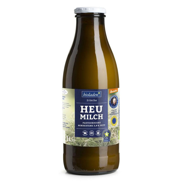 Produktfoto zu Heumilch Kuh & Kalb 3,8 % Demeter, 1 l