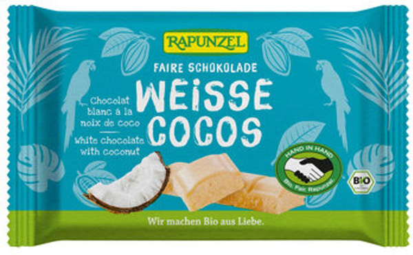 Produktfoto zu Weiße Schokolade mit Kokosstückchen, 100 g