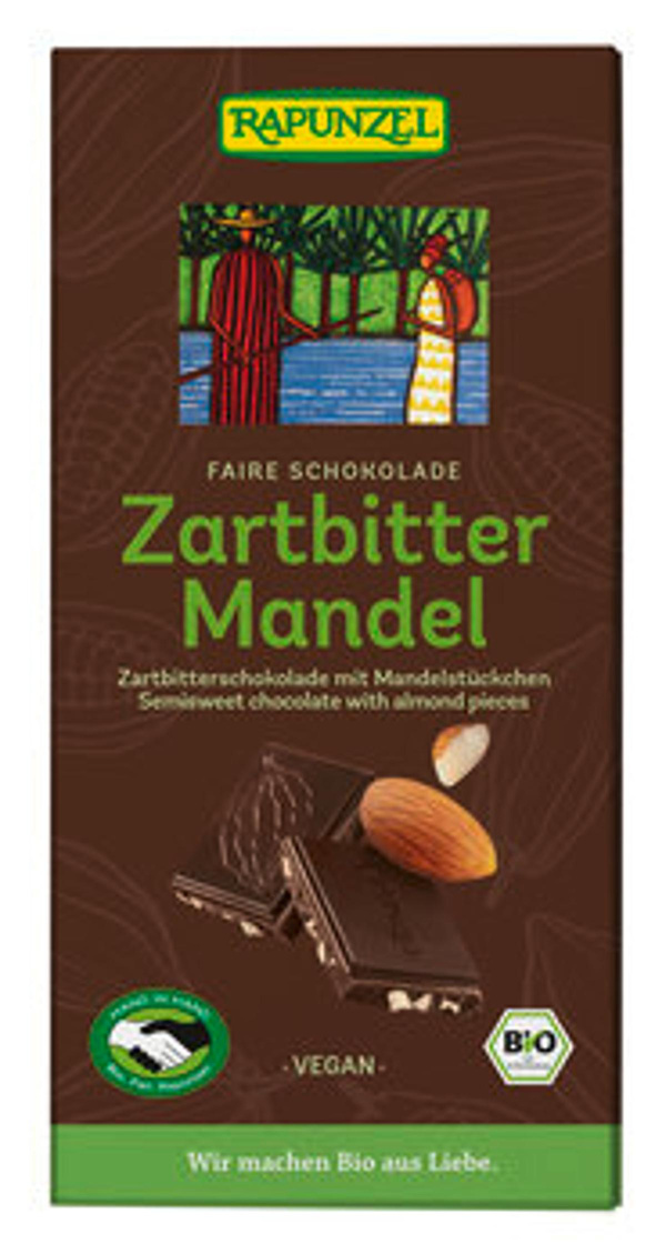 Produktfoto zu Zartbitterschokolade mit Mandelstückchen 55 %, 80 g