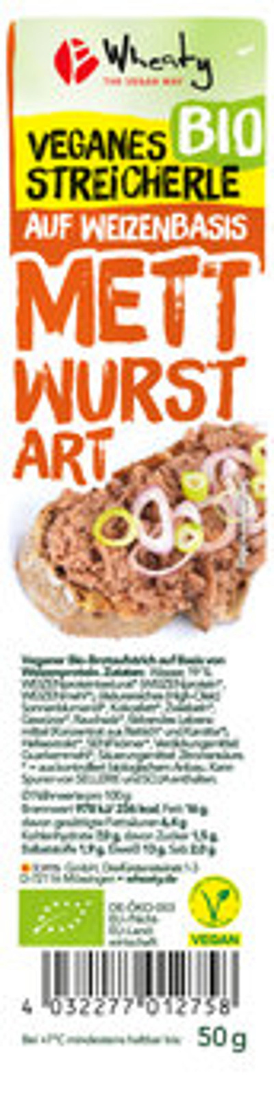 Produktfoto zu veganes Streicherle Mettwurst Art, 50 g