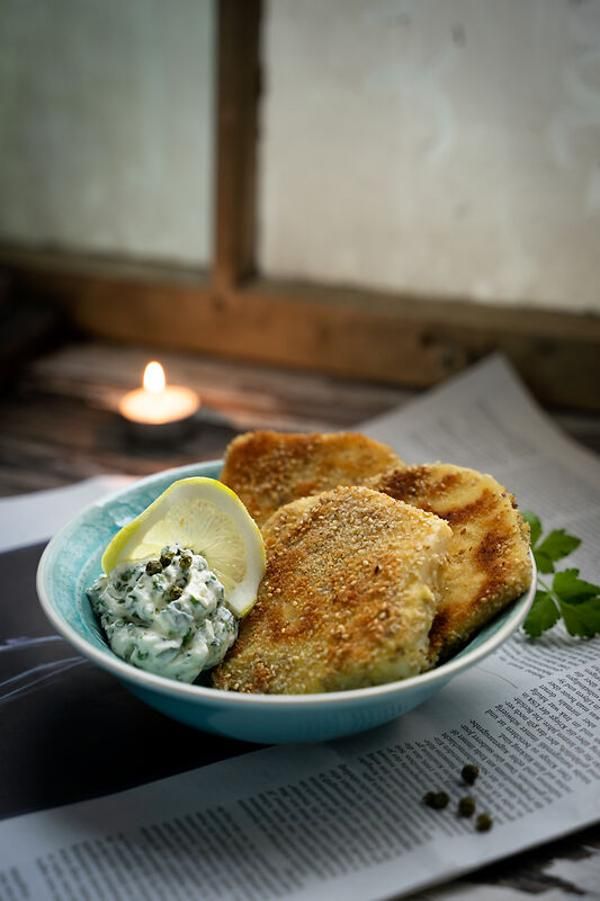 Produktfoto zu Sellerieschnitzel mit Kräuterdip