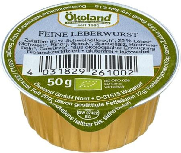 Produktfoto zu kleine Leberwurst fein, 50 g