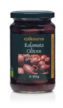 Produktfoto zu Kalamata Oliven schwarz, ohne Stein, 315 g