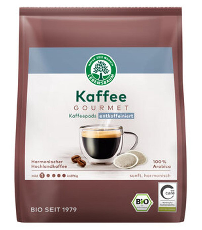 Produktfoto zu Kaffeepads Gourmet koffeinfrei, 18 Pads