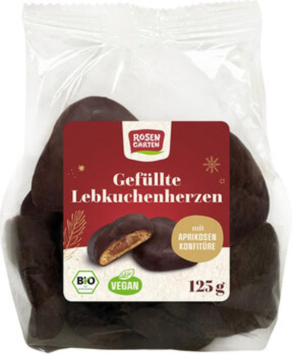 Produktfoto zu Lebkuchenherzen gefüllt vegan, 125 g - 10% reduziert