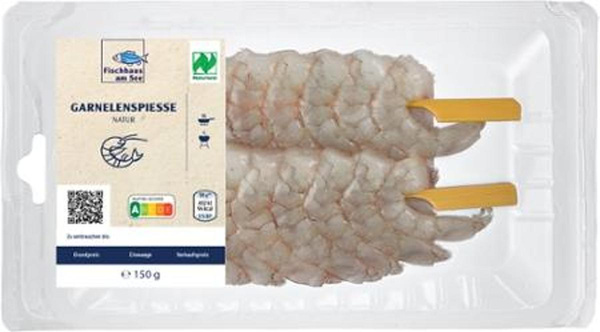 Produktfoto zu Garnelenspiess natur, 150 g