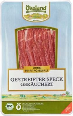 Produktfoto zu Speck gestreift geschnitten, 100 g