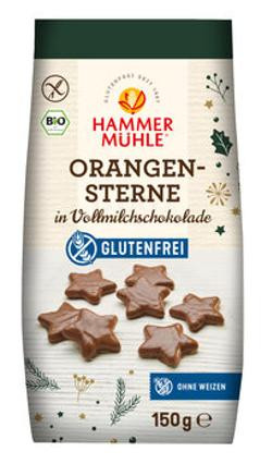 Produktfoto zu Orangensterne in Vollmilchschokolade, 150 g