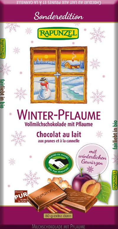 Produktfoto zu Winter-Pflaume Vollmilchschokolade, 80 g - 20% reduziert