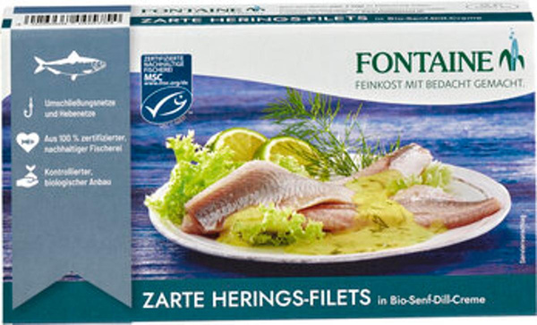 Produktfoto zu Heringfilets in Senf-Dill-Creme, 200 g