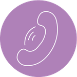 Ein lila Telefon-Icon mit Telefonnummer 07223/8062230 und Servicezeiten von Montag bis Freitag 8–16 Uhr.