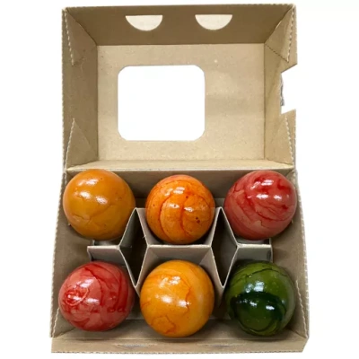 Produktfoto zu Vespereier gefärbt & gekocht, 6er - Biohof Schaut