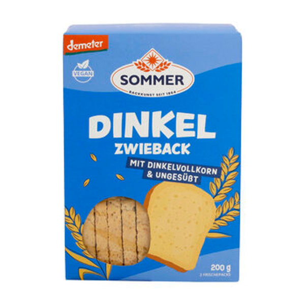 Produktfoto zu Dinkel Zwieback mit Dinkelvollkornschrot, ungesüßt, 200 g