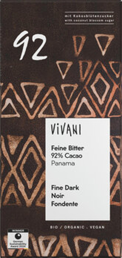 Produktfoto zu Feine Bitter Schokolade 92%, 80 g