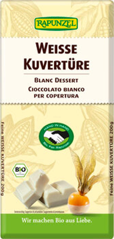 Produktfoto zu Weiße Kuvertüre, 200 g