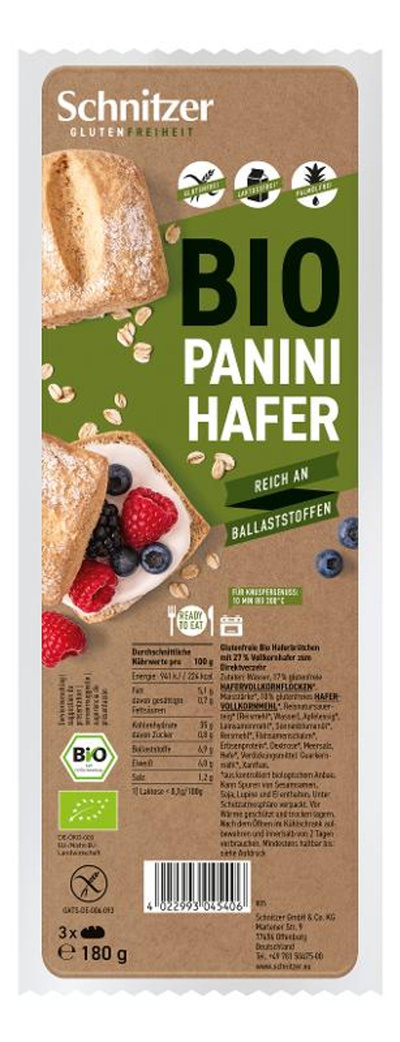 Produktfoto zu Panini Hafer glutenfrei, 180 g