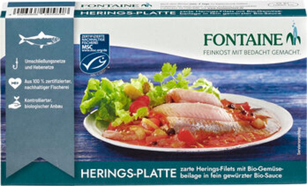 Produktfoto zu Heringsplatte mit Gemüse, 200 g