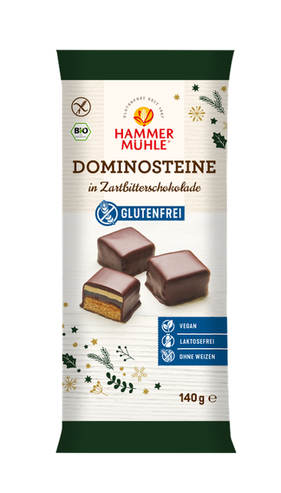 Produktfoto zu Dominosteine in Zartbitterschokolade gf, 140 g - 20% reduziert