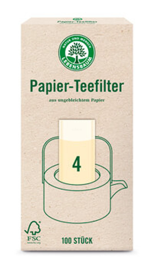 Produktfoto zu Papier-Teefilter Gr.4, 100 Stück