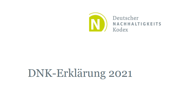 Deutsche Nachhaltigkeits- Erklärung 2021