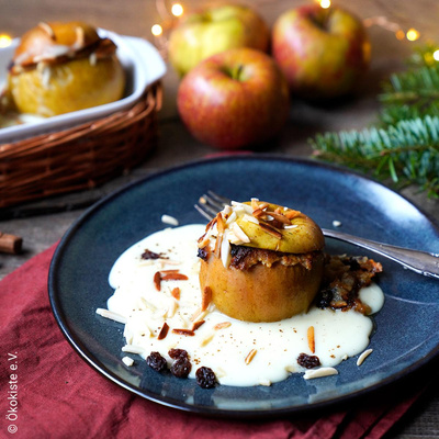 Produktfoto zu Rezeptkarte Bratapfel