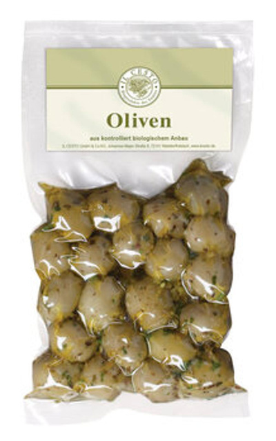 Produktfoto zu Griechische Oliven grün, mariniert, entsteint, 175 g