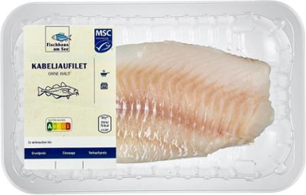 Produktfoto zu Kabeljaufilet ohne Haut MSC, ca. 250 g