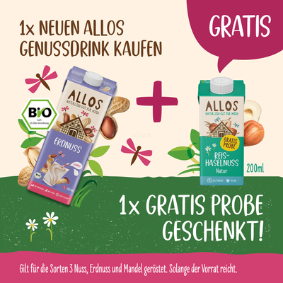 Produktfoto zu Erdnuss Drink, 1 l + gratis Reis-Haselnuss Drink 0,2 l