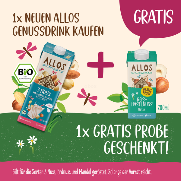Produktfoto zu 3 Nuss Drink, 1 l + gratis Reis-Haselnuss Drink 0,2 l