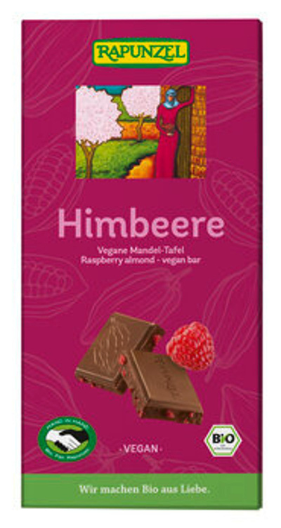 Produktfoto zu Schokolade Himbeere-Mandel vegan, 100 g