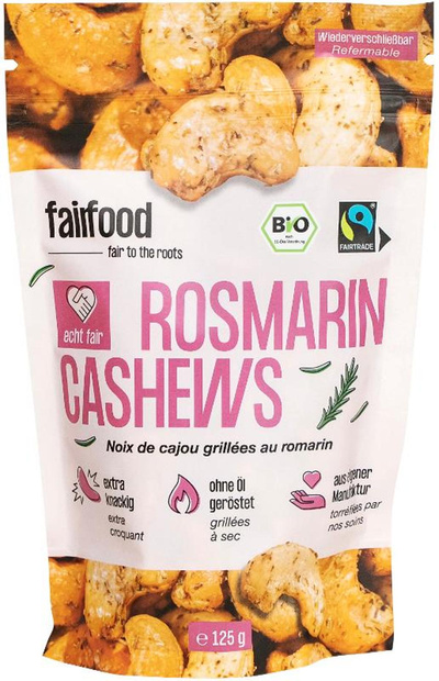 Produktfoto zu Faire Cashews mit Rosmarin geröstet, 125 g
