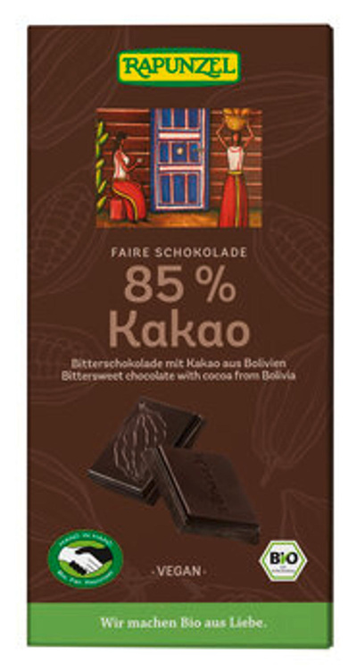 Produktfoto zu Bitterschokolade mit 85 % Kakao, 80 g