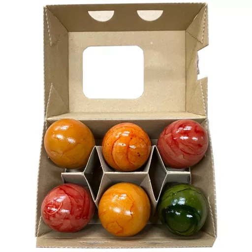 Produktfoto zu Vespereier gefärbt & gekocht, 6er - Biohof Schaut