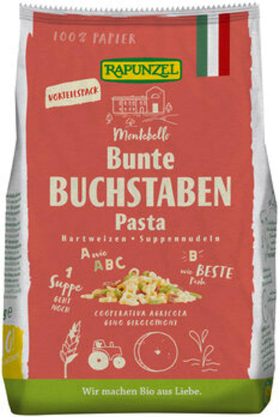 Produktfoto zu Buchstaben Nudeln bunt, 500 g