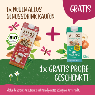 Produktfoto zu Mandel Drink geröstet, 1 l + gratis Reis-Haselnuss Drink 0,2 l