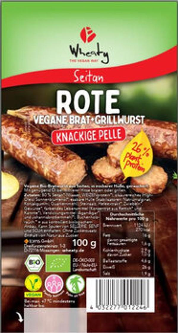 Produktfoto zu Rote vegane Brat + Grillwurst, 100 g (2 Stück)